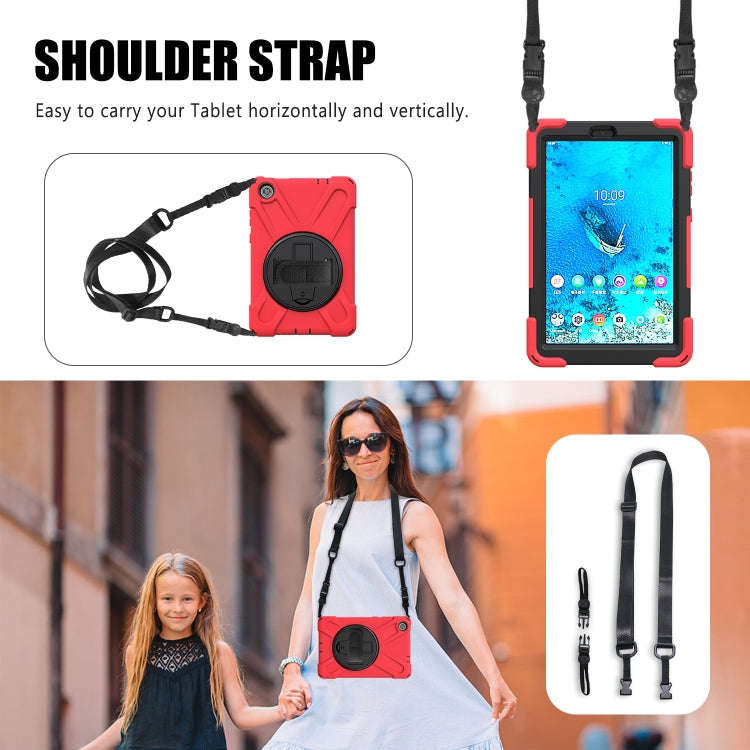 For Lenovo Tab M8 Shockproof Colorful Silicone + PC Protective Case with Holder & Hand Grip Strap...