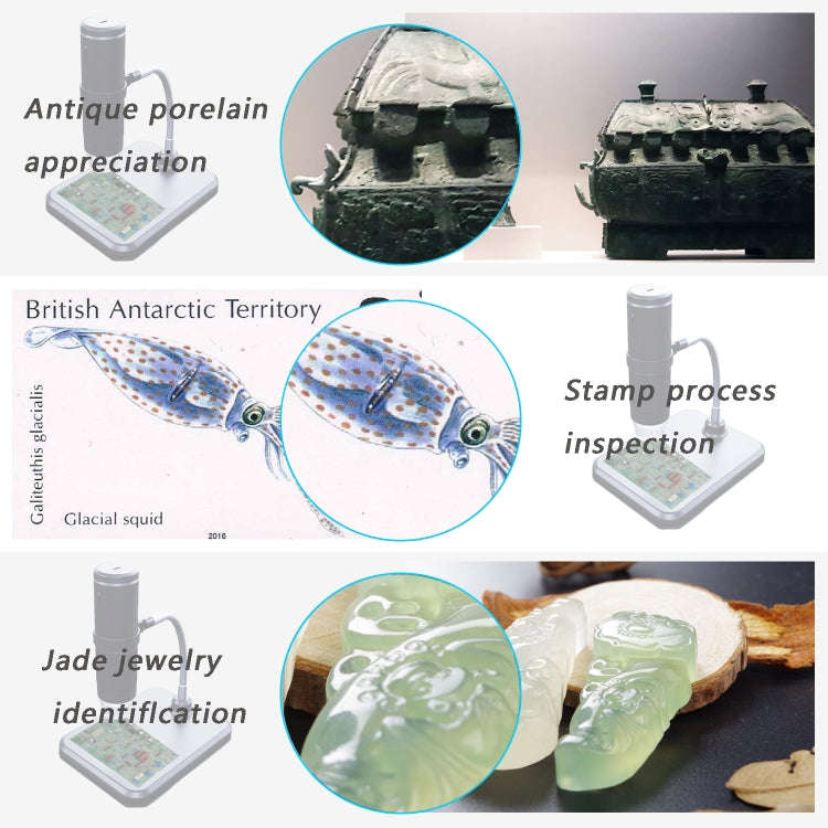 F210 HD 1080P WIFI 1000X Magnification Digital Microscope with 8 LED Light