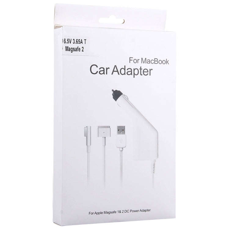 60W 16.5V 3.65A 5 Pin T Style MagSafe 2 Car Charger with 1 USB Port for Apple Macbook A1465 / A15...