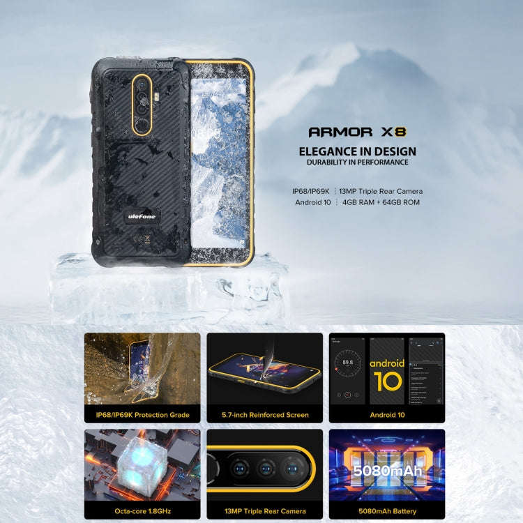 [HK Warehouse] Ulefone Armor X8 Rugged Phone, 4GB+64GB