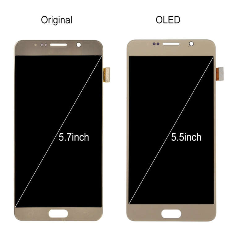 OLED Material LCD Screen and Digitizer Full Assembly for Samsung Galaxy Note 5(Gold)