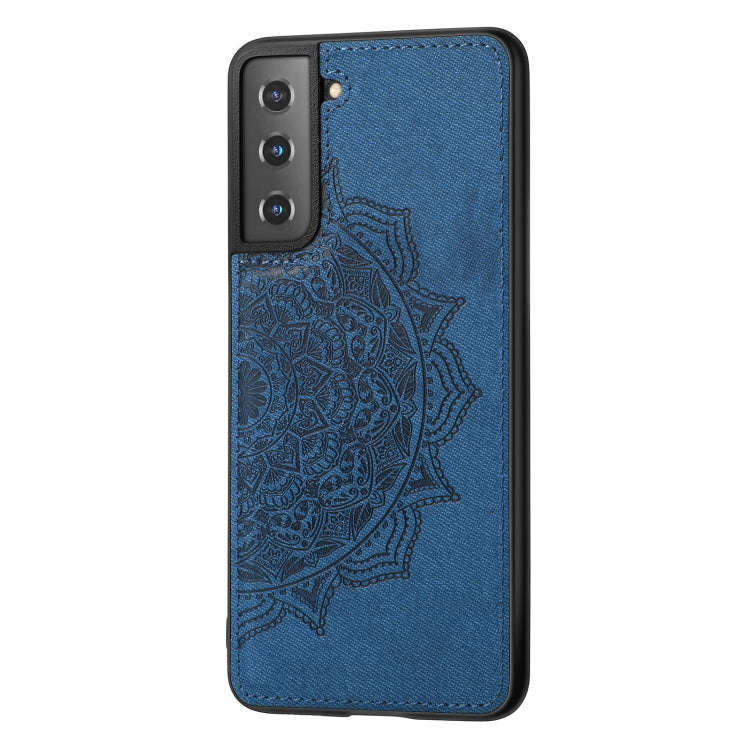 For Samsung Galaxy S21 Plus  5G Mandala Embossed Cloth Cover PC + TPU Mobile Phone Case with Magn...
