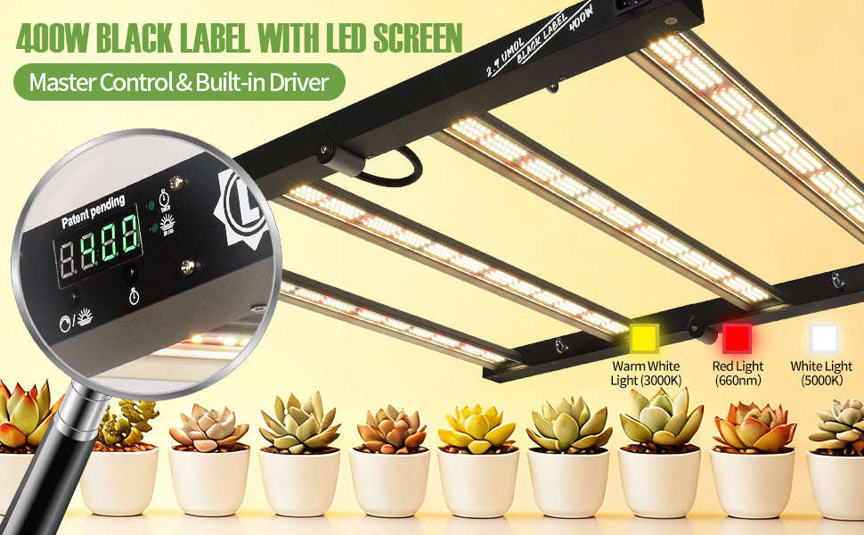 400W Samsung LM281B LED Grow Light | Lucius Black Label