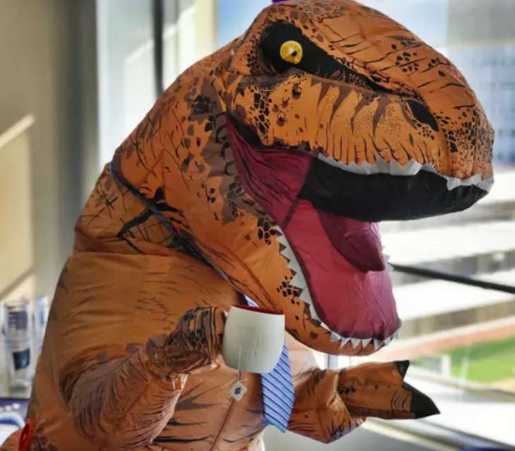 Dinosaur T-Rex Full Suit With Automatic Battery Air Inflator