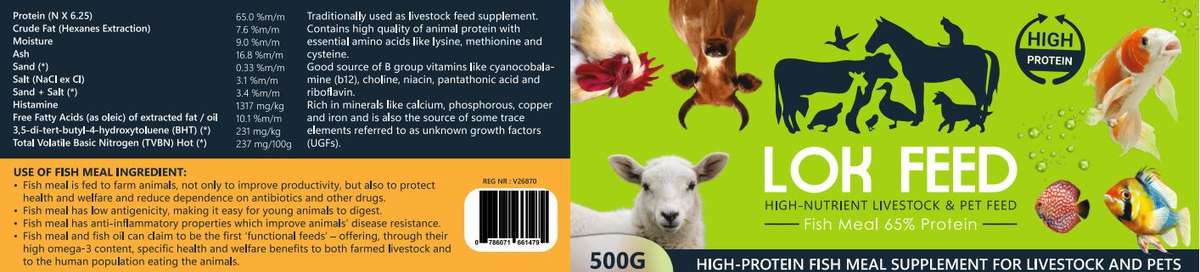 Fish meal  - LOK | 1000g | Natural Fertilizer or Protein Source for Animal Feed