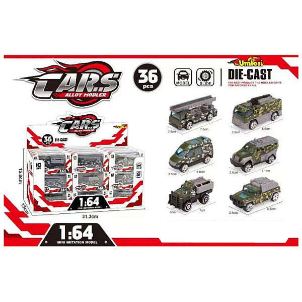 1:64 Die Cast Metal Cars 6 Pack- Individually Boxed - Assorted Design Toy Cars