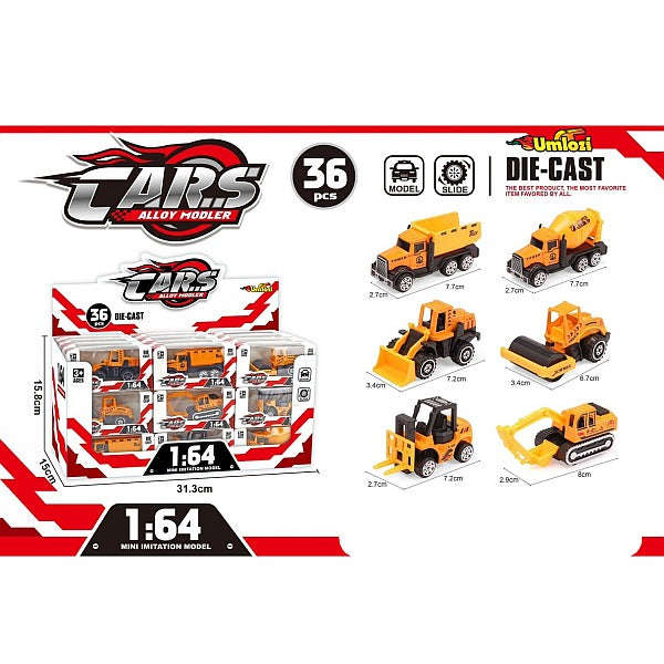 1:64 Die Cast Metal Cars 6 Pack- Individually Boxed - Assorted Design Toy Cars