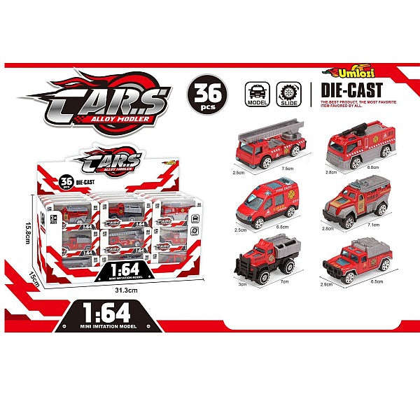1:64 Die Cast Metal Cars 6 Pack- Individually Boxed - Assorted Design Toy Cars