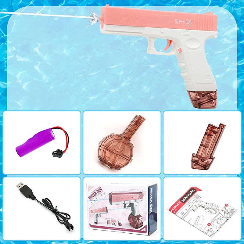 Electric Water Gun, up to 9 m Ft Rang Electric Automatic Water Gun, 450CC+60CC High Capacity Squi...