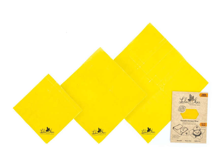 Reusable Beeswax Food Wraps Set Of 3 - Lulubee