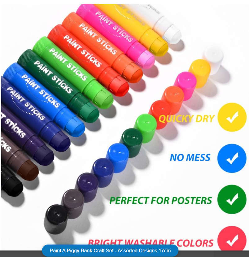 Paint A Piggy Bank Craft Set - Assorted Designs 17cm