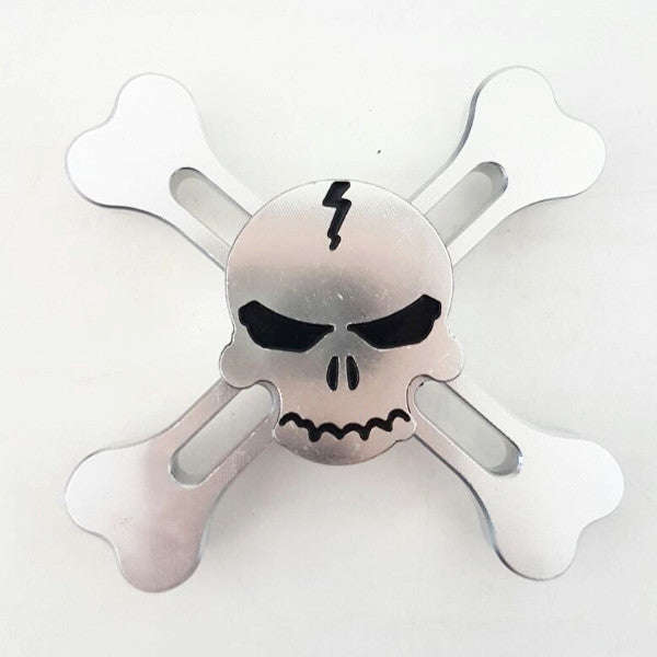 Metal Skull Spinner - Silver