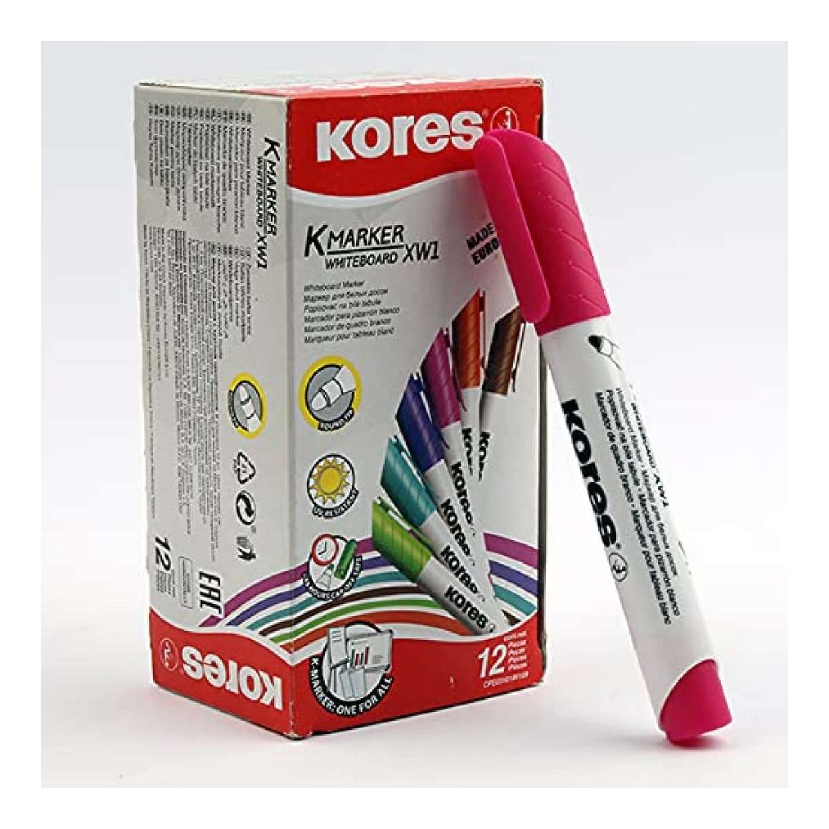 Kores K-Marker Whiteboard Marker with Bullet Tip 12-pack Red 20837