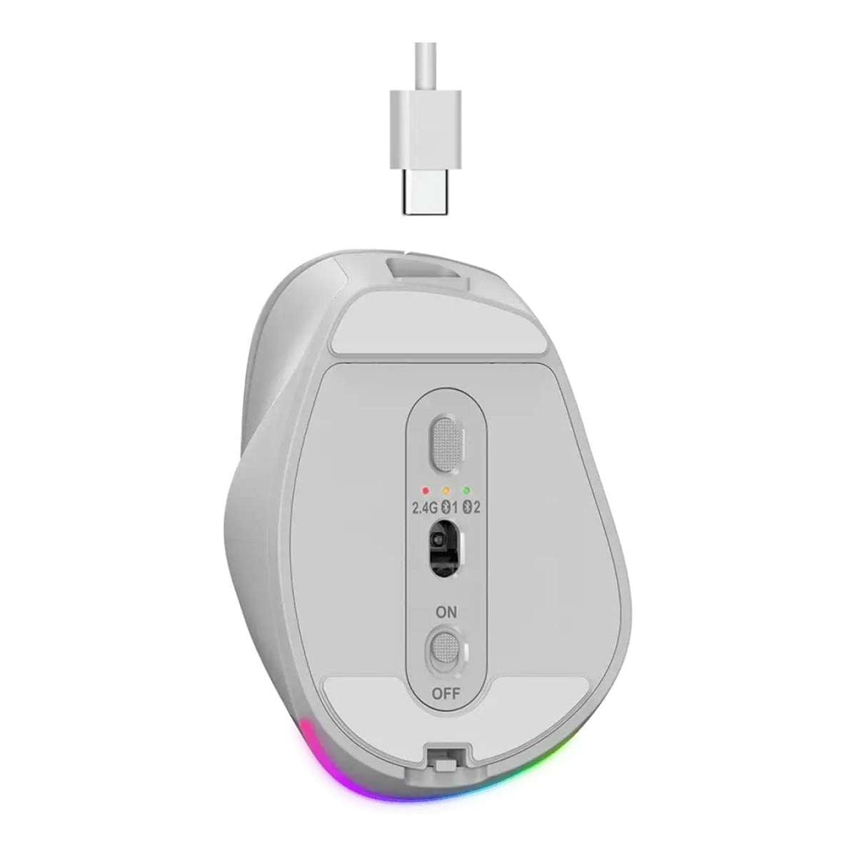 Genius Ergo 9000S Pro Wireless Bluetooth Rechargeable Mini Ergo Silent Mouse Silver 31030039402
