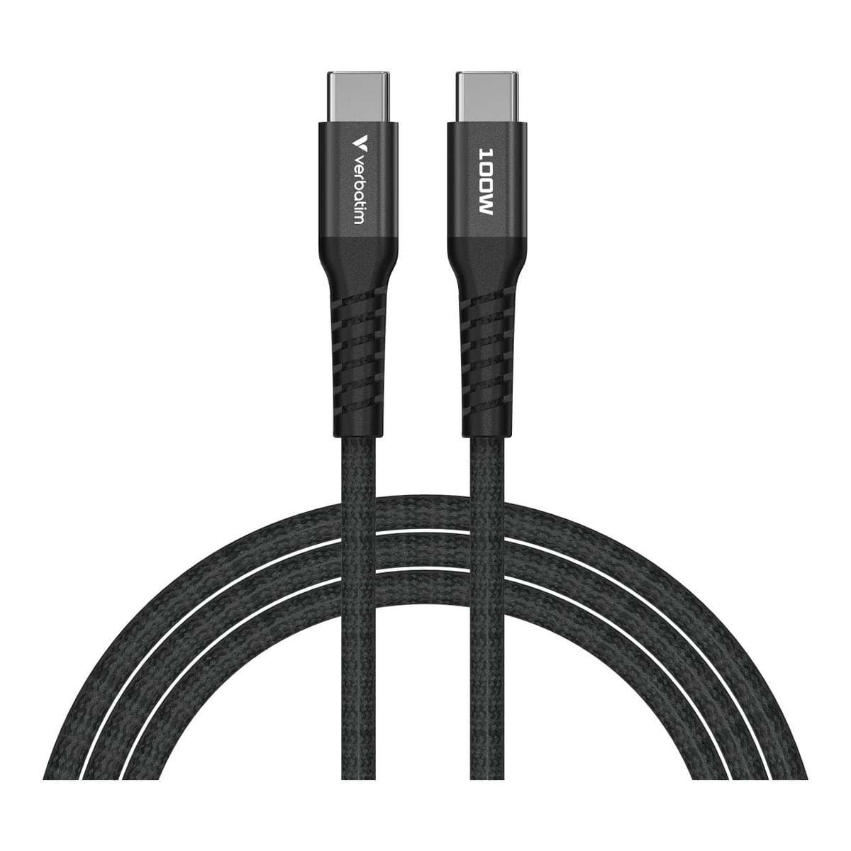 Verbatim 1.2m USB-C to USB-C 100W ?Sync and Charge Magnetic Cable Black 31863