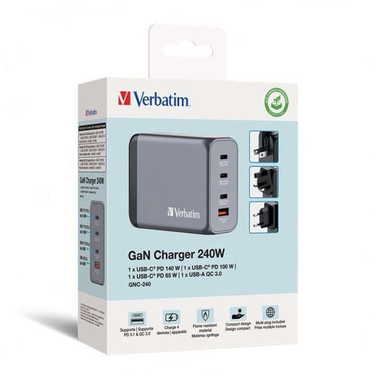 Verbatim 240W 4-in-1 GaN Wall Charger 32205