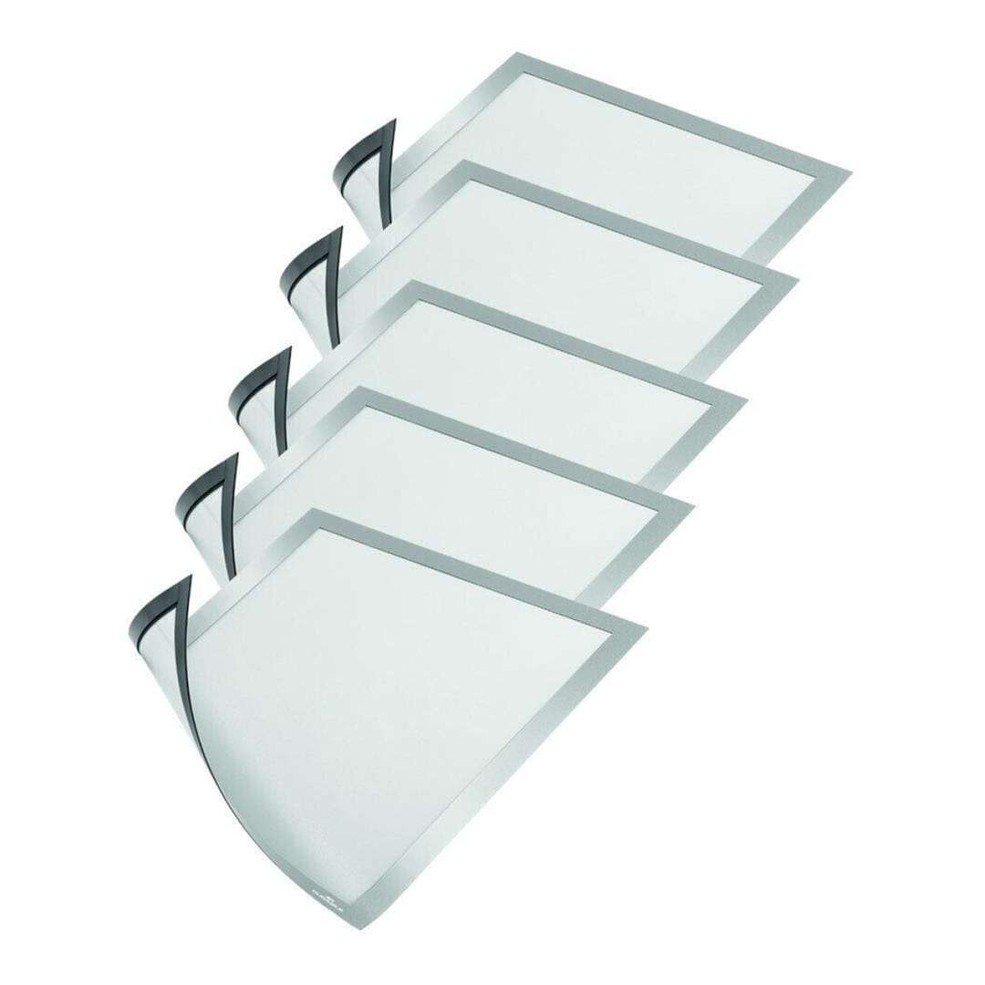 Durable DURAFRAME A4 Magnetic Document Signage Frame 5-pack Silver 486923