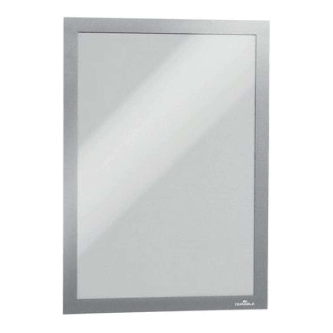 Durable DURAFRAME A4 Self Adhesive Magnetic Signage Frame 2-pack Silver 487223