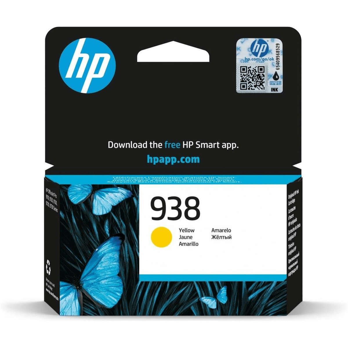 HP 938 Yellow Printer Ink Cartridge Original 4S6X7PE Single-pack