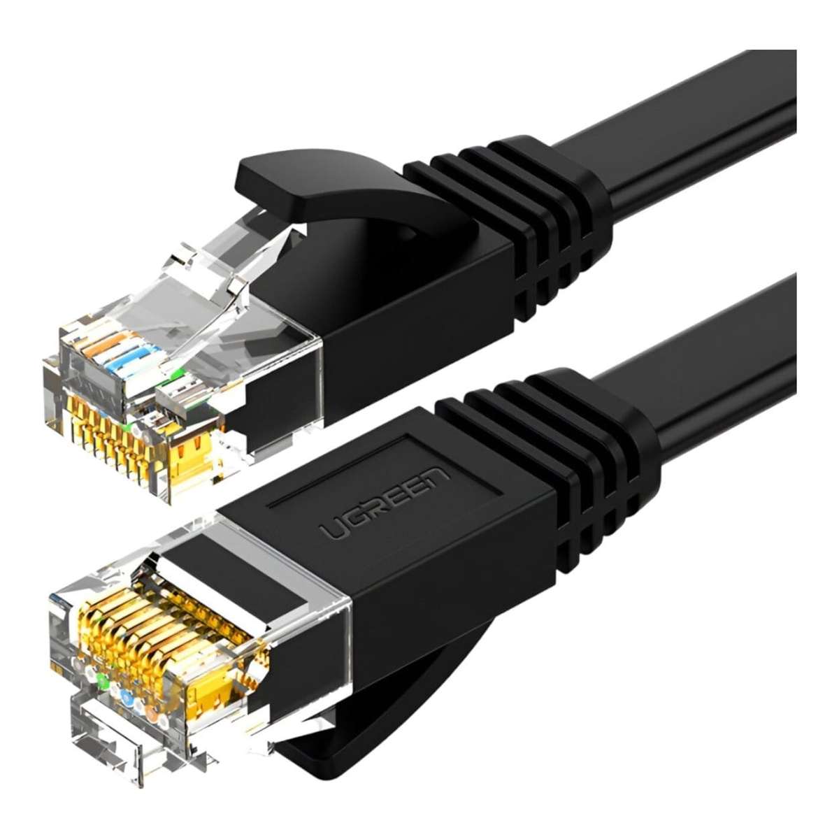 Ugreen 15m Cat6 U/UTP Flat Ethernet Cable Black 50180