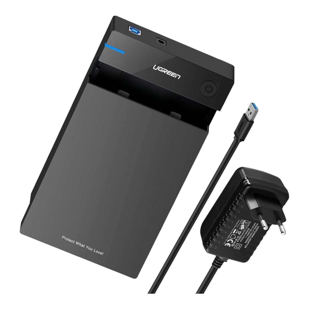 Ugreen 3.5-inch SATA Hard Drive USB 3.0 5Gbps Enclosure Black 50422