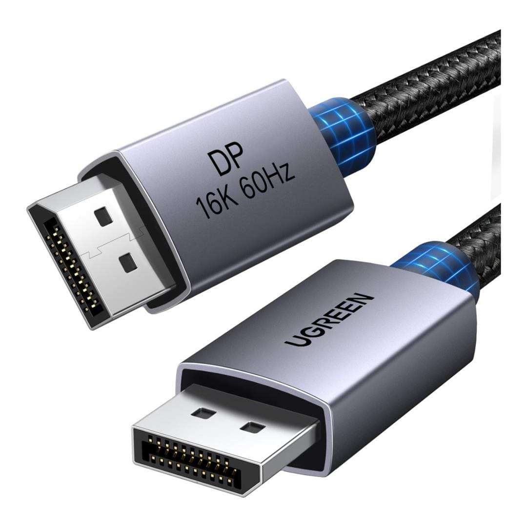 Ugreen 1m DP131 DisplayPort 2.1 Braided Cable Black and Grey 55567