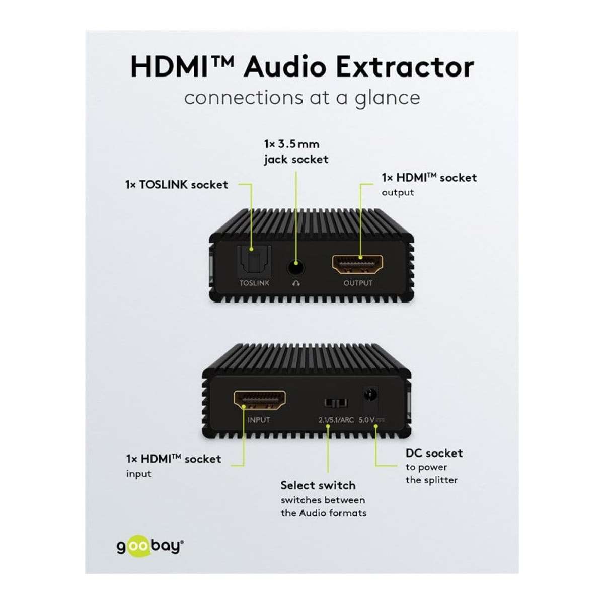 Goobay 4K 60Hz HDMI Audio Extractor 58477