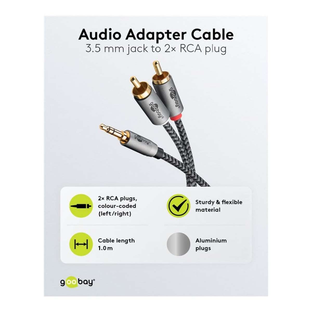 Goobay 3m 3.5mm Jack to RCA Audio Adapter Cable 65289