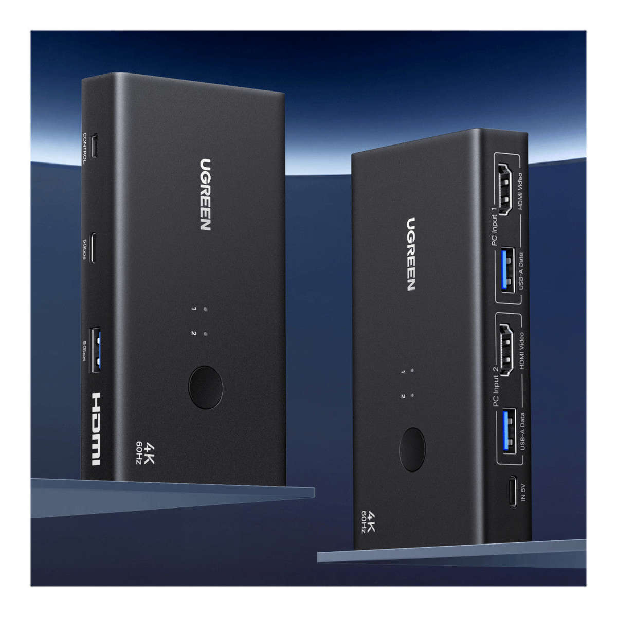 Ugreen 2-in - 1-out HDMI 2.0 KVM Switch 75246