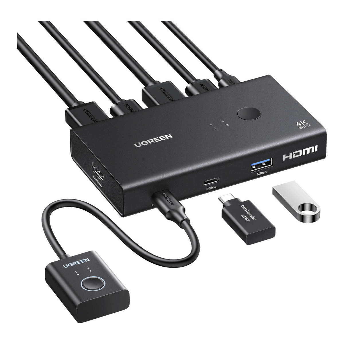 Ugreen 2-in - 1-out HDMI 2.0 KVM Switch 75246
