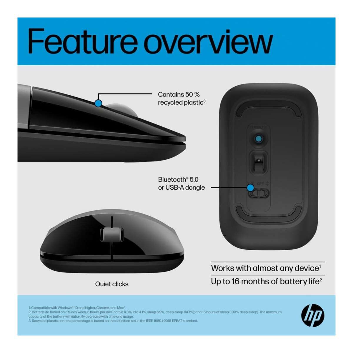 HP Z3700 Dual Silver Mouse 758A9AA