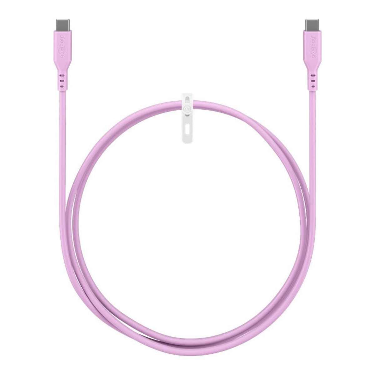 Goobay 1.5m USB-C to USB-C Silicone Charging Cable Pink 77746