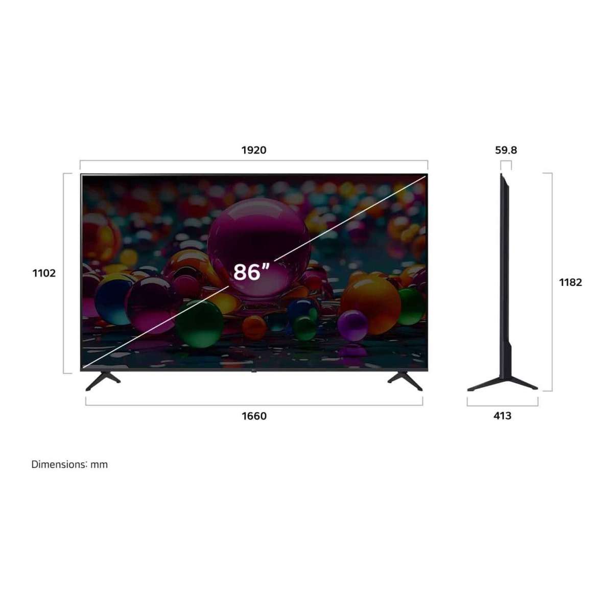 LG UA85 86-inch 4K UHD Smart LED TV 86UA85006