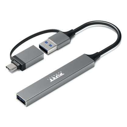 Port Designs 4-ports 480 Mbps Slim Multi USB Hub Silver 900160