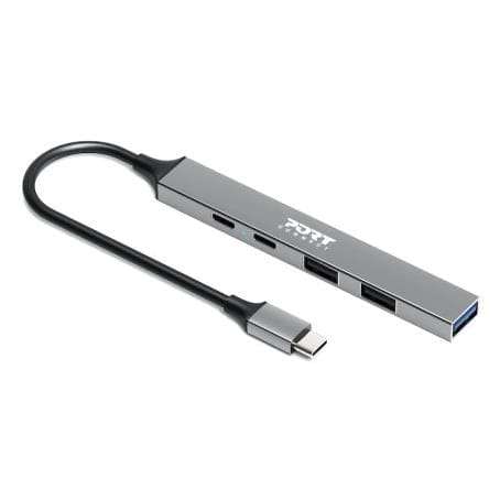 Port Designs 100W 5Gbps 4-port Multi USB-C Hub Silver 900163