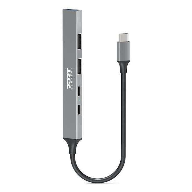 Port Designs 100W 5Gbps 4-port Multi USB-C Hub Silver 900163
