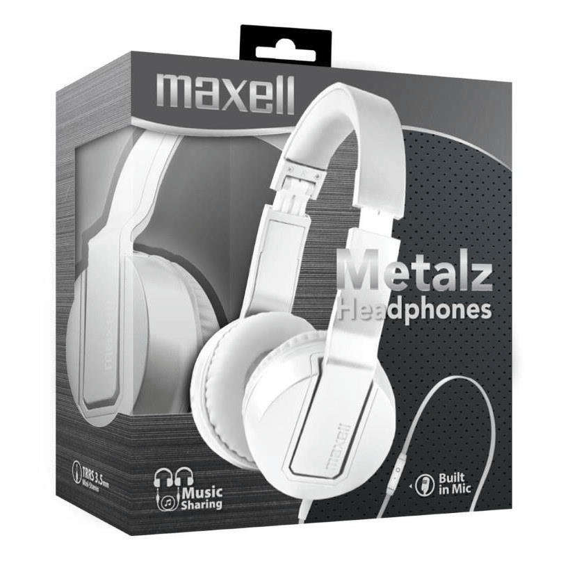 Maxell SMS-10 METALZ Wired Headsets Pearl 90850300-SMS-10-PEARL