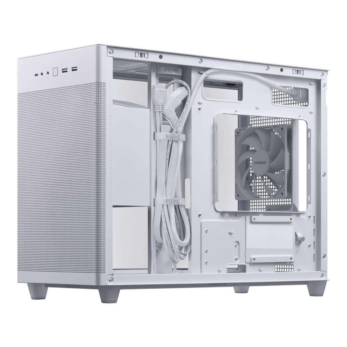 ASUS Prime AP201 Tempered Glass Micro-ATX PC Case White 90DC00G3-B39010