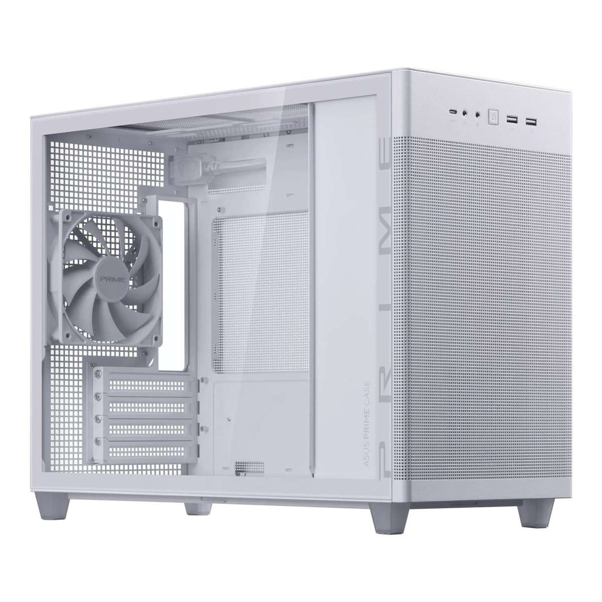 ASUS Prime AP201 Tempered Glass Micro-ATX PC Case White 90DC00G3-B39010
