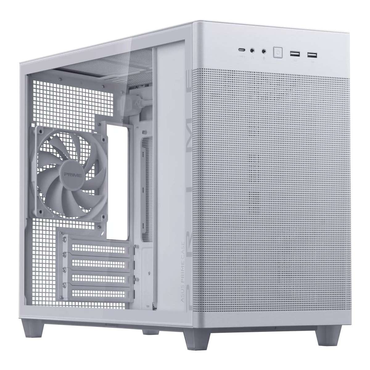 ASUS Prime AP201 Tempered Glass Micro-ATX PC Case White 90DC00G3-B39010