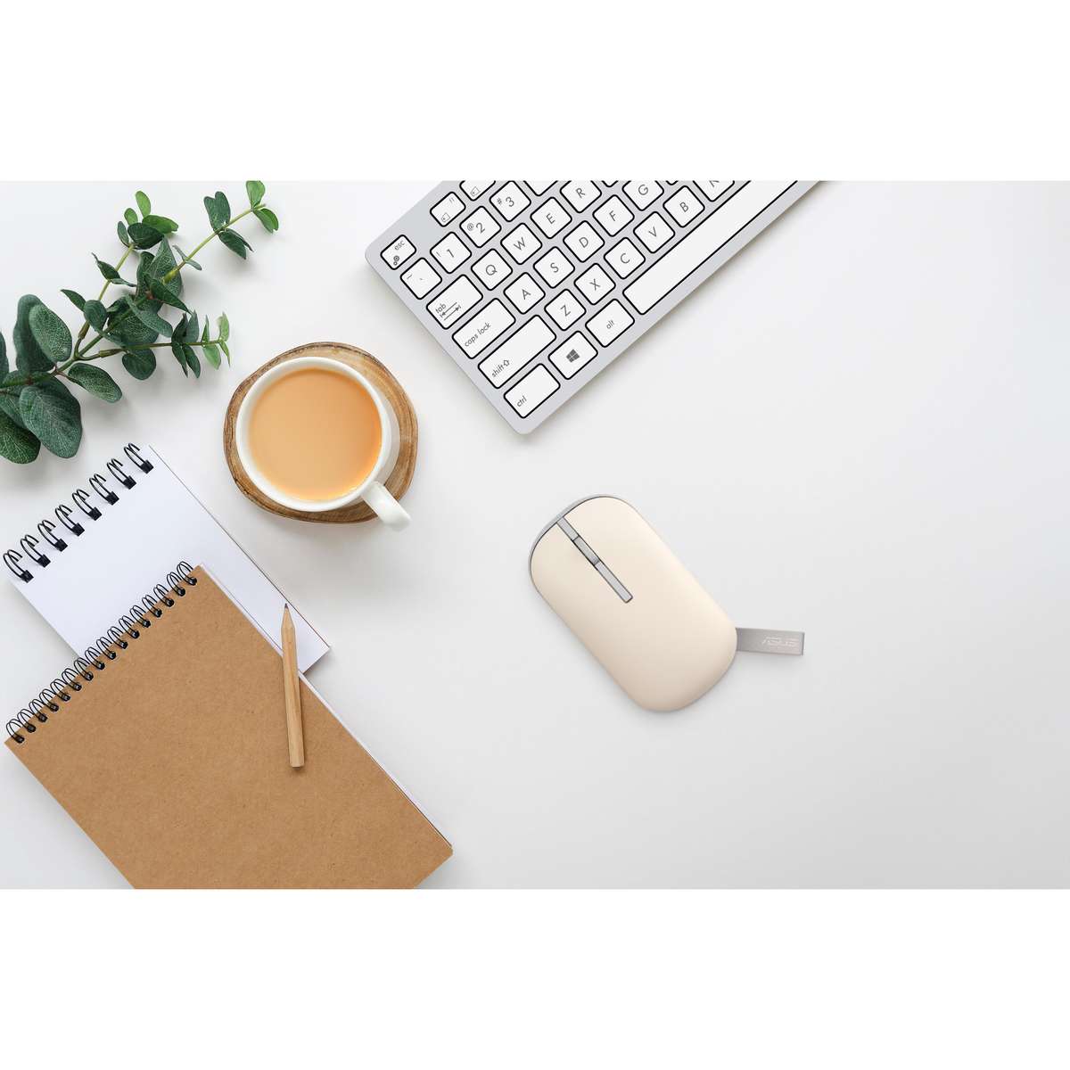 ASUS Marshmallow MD100 Wireless Ambidextrous Mouse - Beige 90XB07A0-BMU0A0