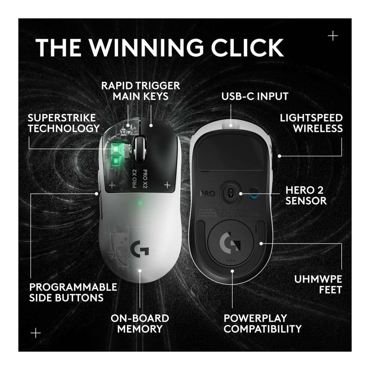 Logitech Pro X2 Superstrike Wireless Gaming Mouse 910-007777
