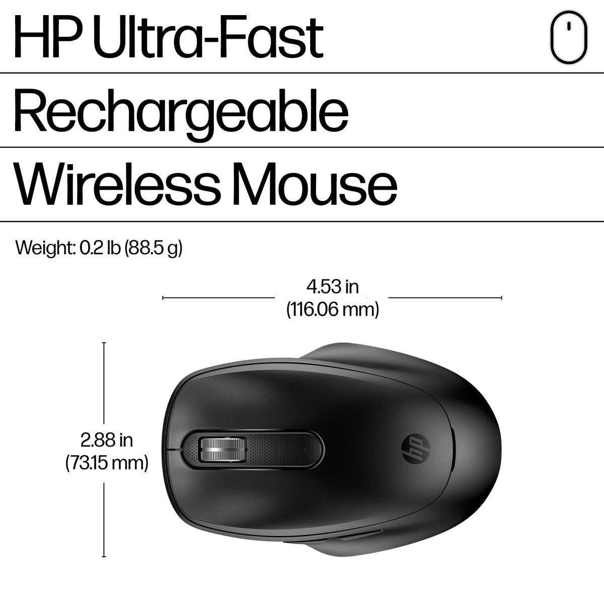 HP 515 Ultra-Fast Rechargeable Wireless Mouse 9C2F7AA