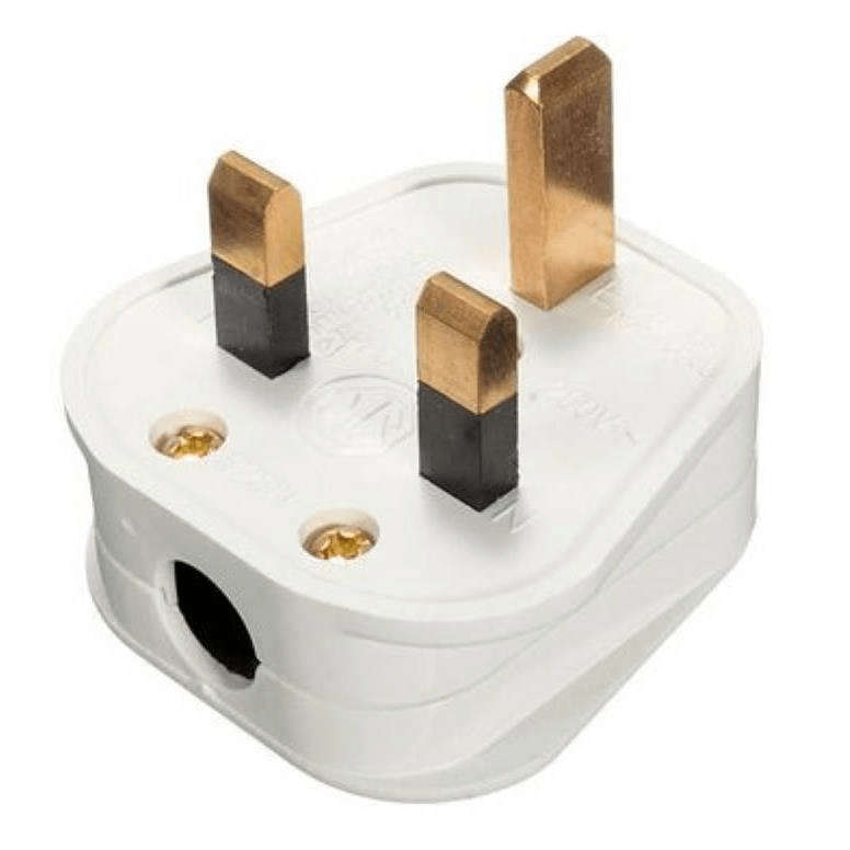 LinkQnet A304 13A British Fused Flat Pin Plug White