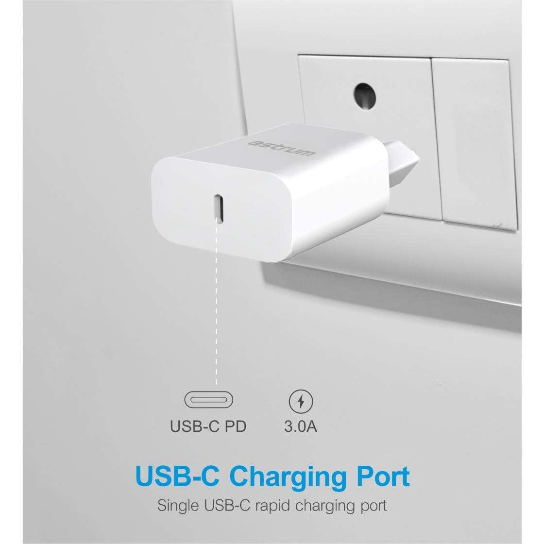 Astrum 20W Pro PD20 USB-C Wall Charger A92651EW