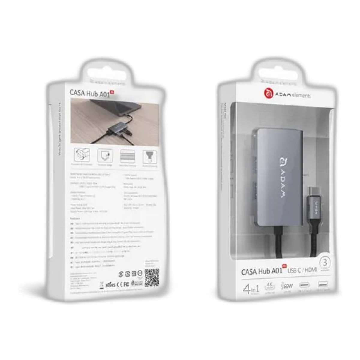 Adam Elements CASA HUB A01M - 4 Port USB-C HUB - Silver