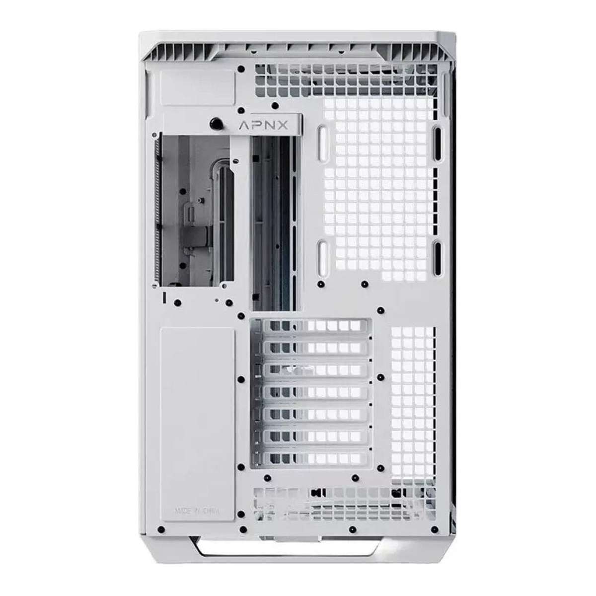 APNX V1 Dual-Chamber Mid-Tower ATX Gaming PC Case - White/Wood APCM-VI01103.21