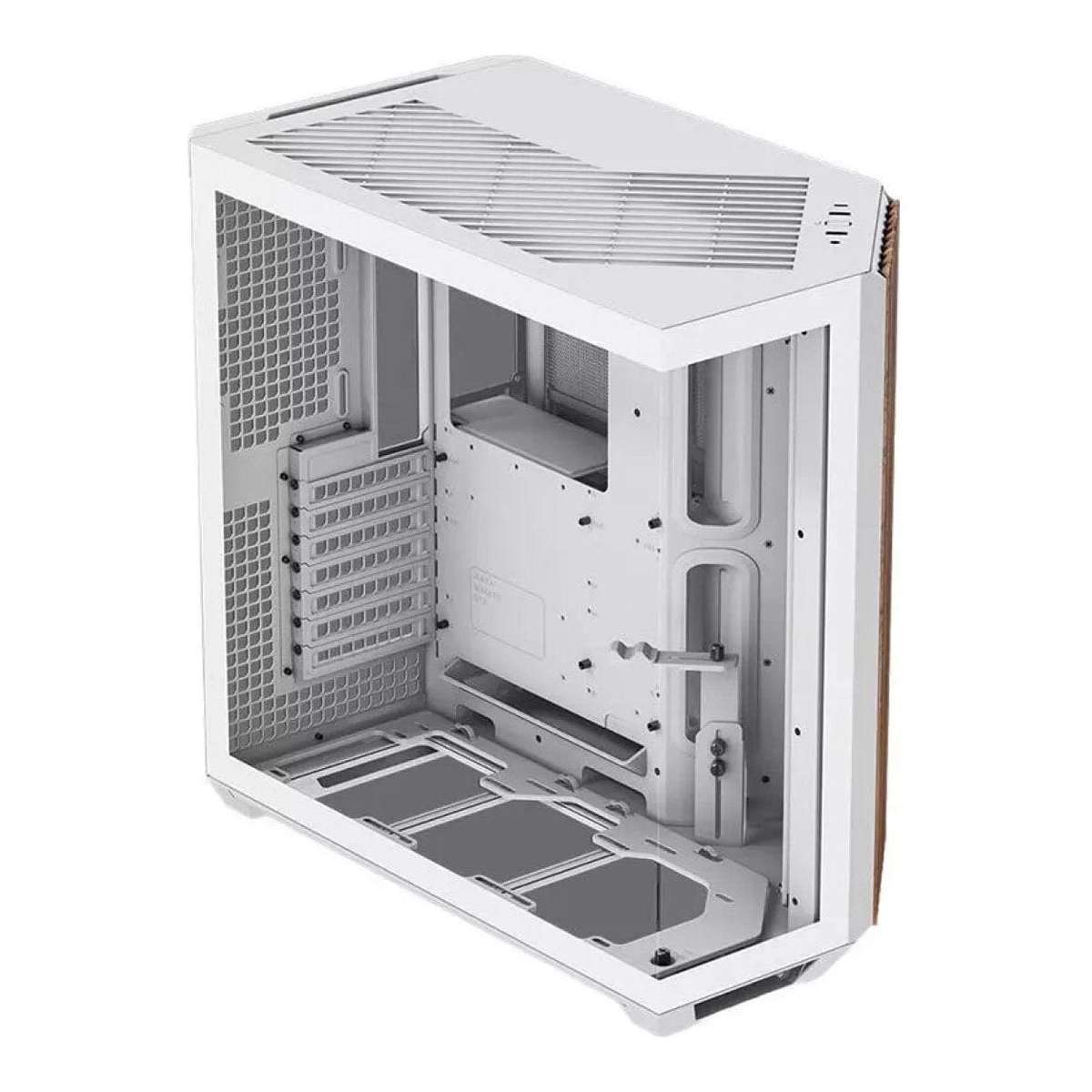 APNX V1 Dual-Chamber Mid-Tower ATX Gaming PC Case - White/Wood APCM-VI01103.21
