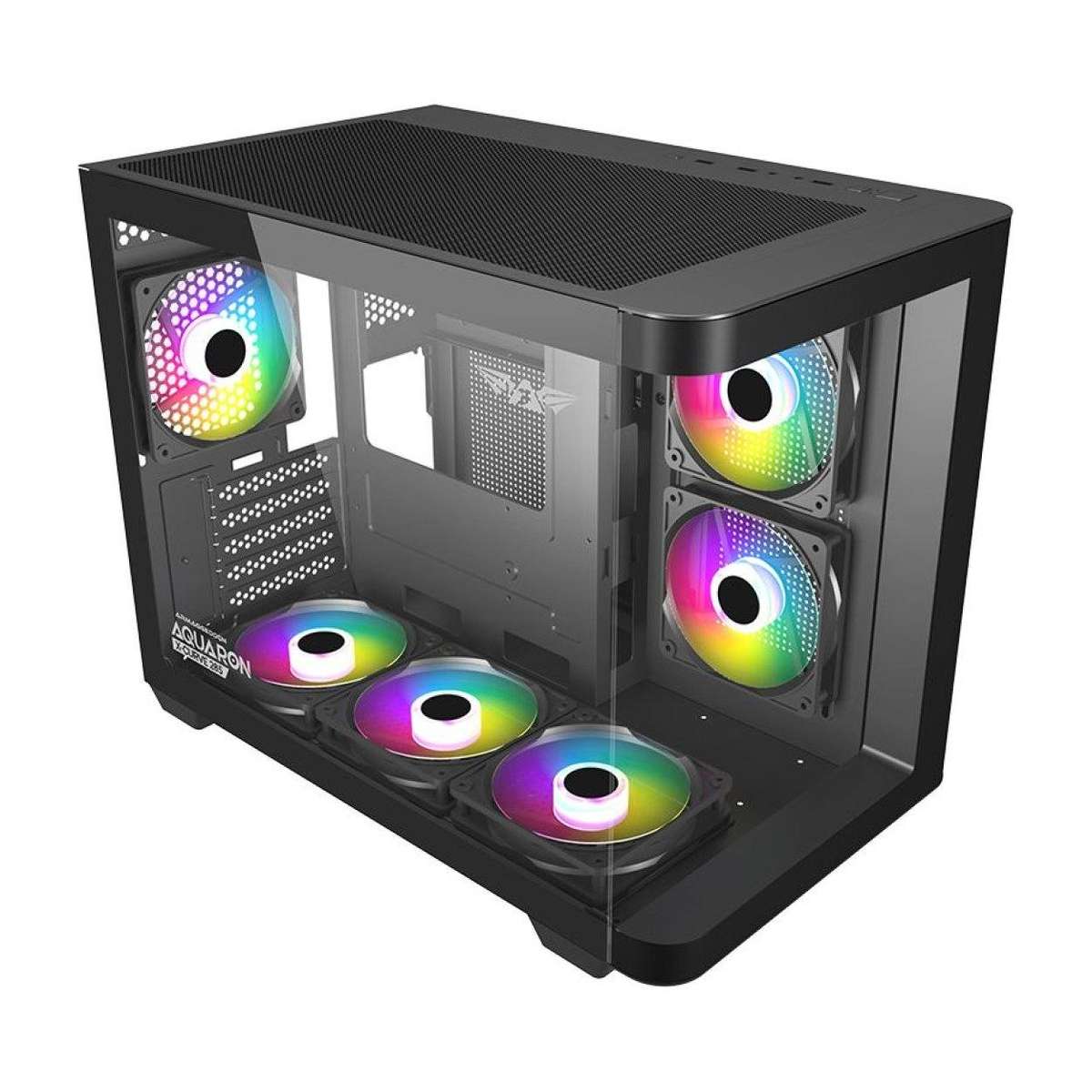 Armaggeddon Aquaron X-Curve 285 M-ATX Gaming PC Case Black AQUARONXCURVE258BLK