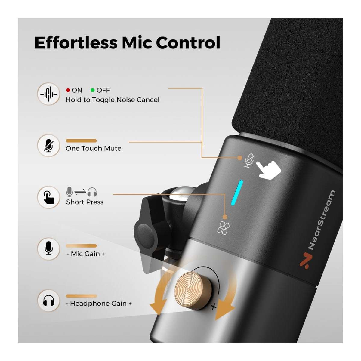 NearStream AM25X AI Noise-Canceling Condenser Microphone